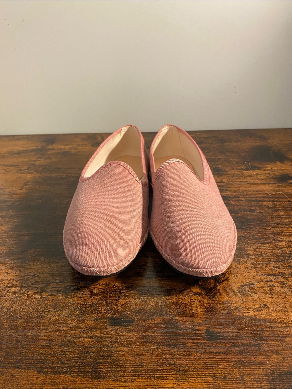 J. Crew Women's Canvas Slip-On Loafers in Dusty Rose